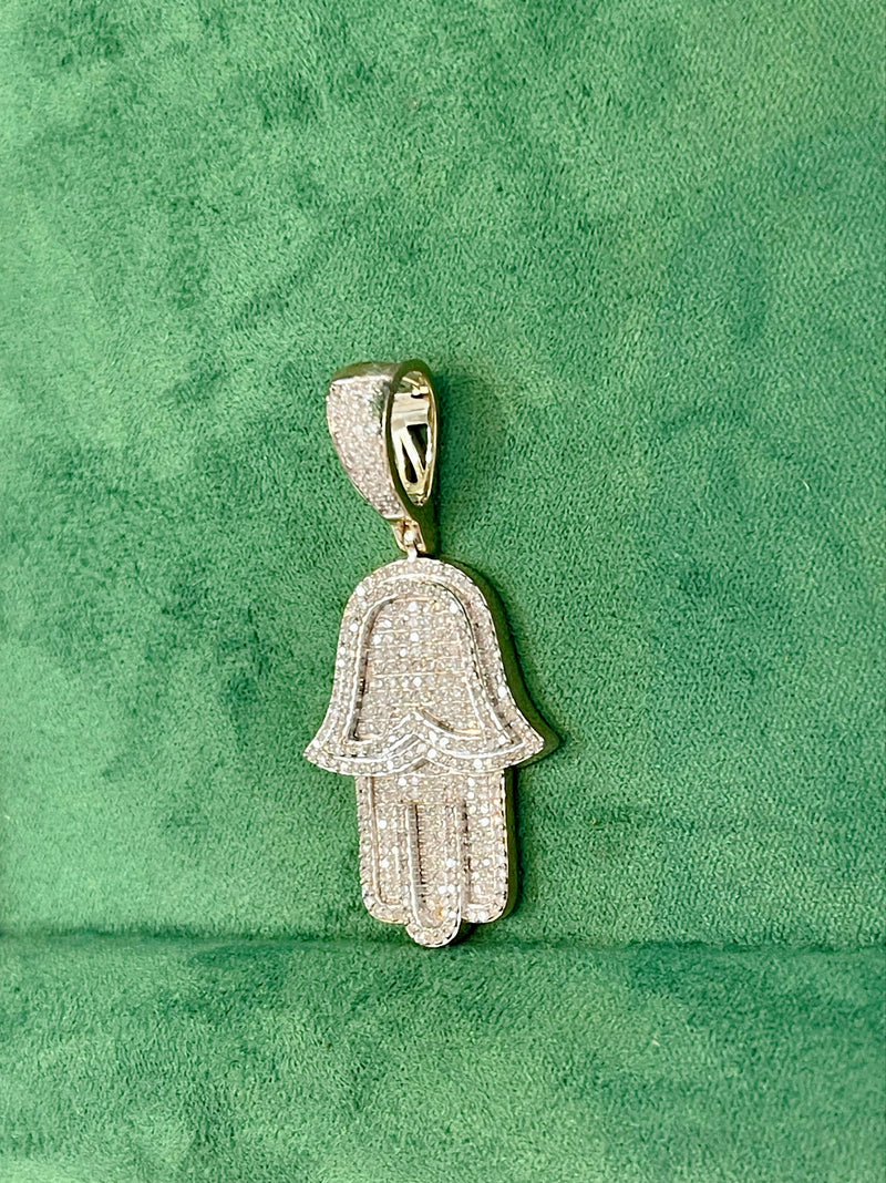 10K REAL GOLD 0.70 CTW REAL DAIMOND HAMSA 🪬 PENDANT