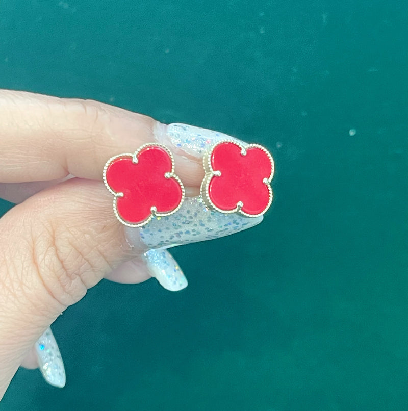 10K REAL GOLD RED FLOWER JEWELRY