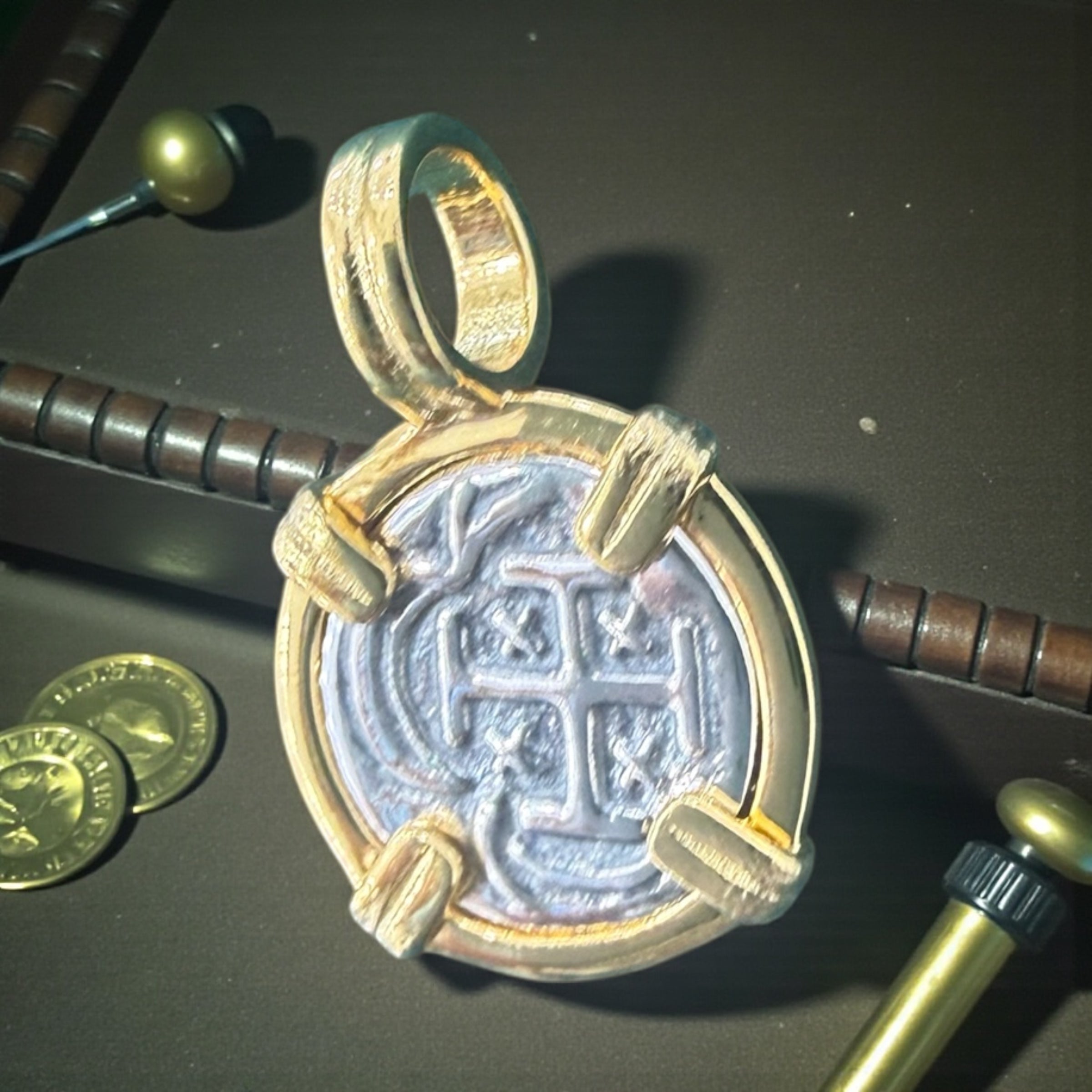 925 sterling silver atocha mini coin pendant 12mm