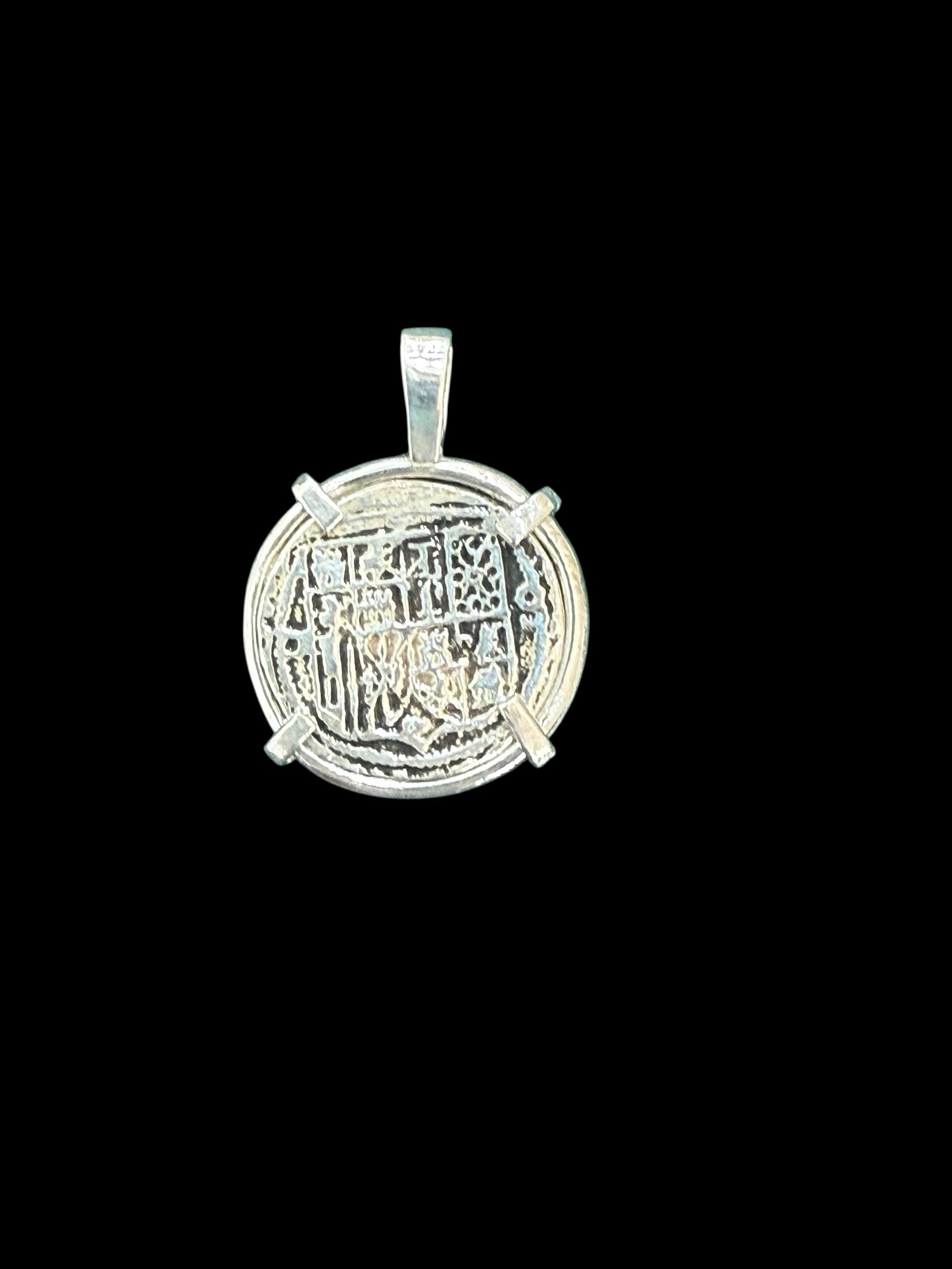 Atocha silver dime size coin pendant dime size