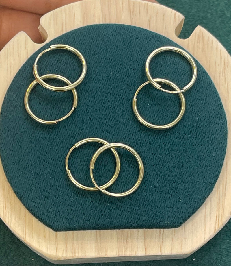 14K REAL GOLD MINI HOOP EARRINGS