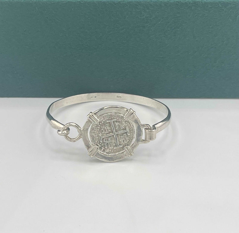 NUESTRA SENORA DE ATOCHA  SOLID SILVER COIN BANGLE