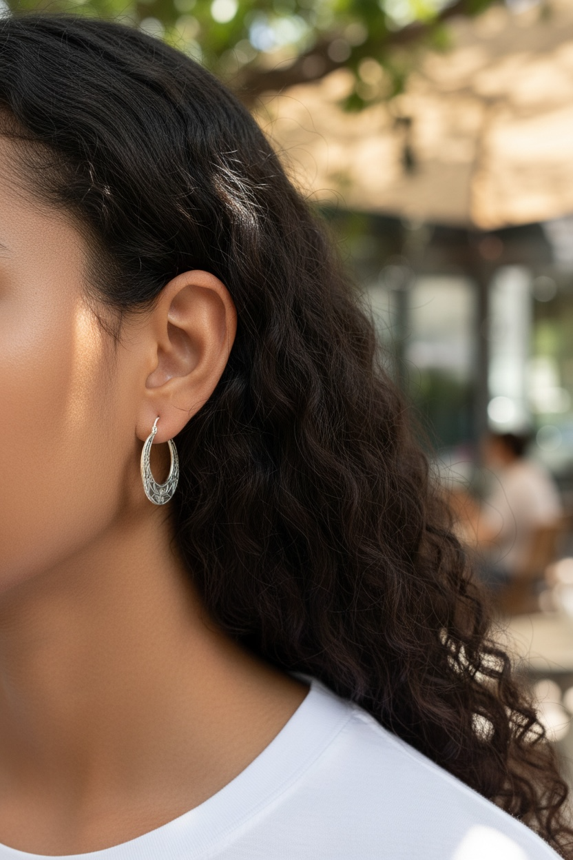 925 STERLING SILVER HANDMADE CUBAN HOOP EARRINGS