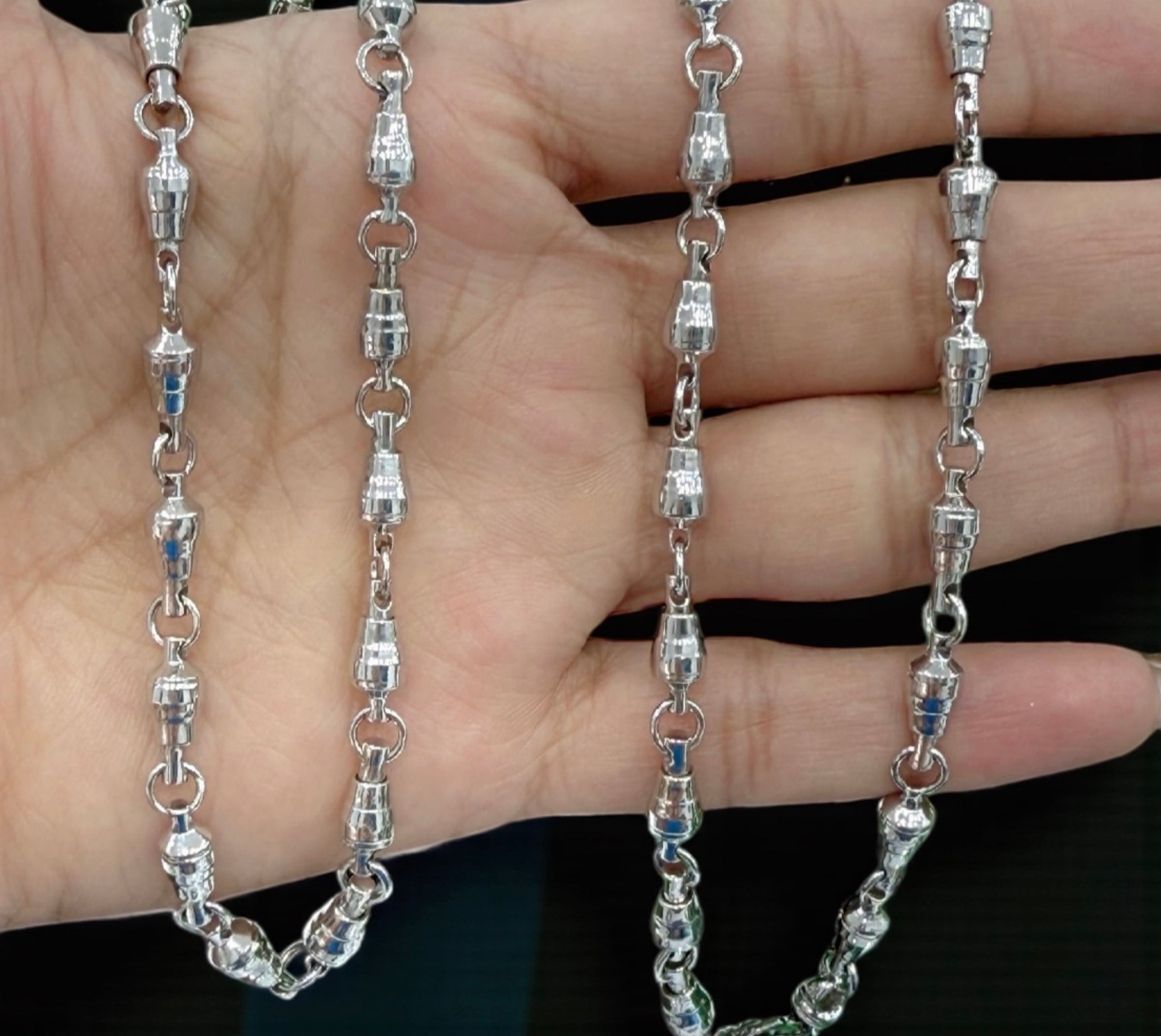 925 ITALIAN SOLID STERLING SILVER SWIVEL CHAIN 4MM