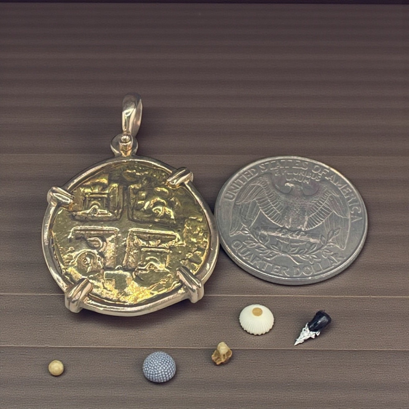 ATOCHA SHIPWRECK GOLD COIN PENDANT HANDMADE WITH 14k SOLID GOLD