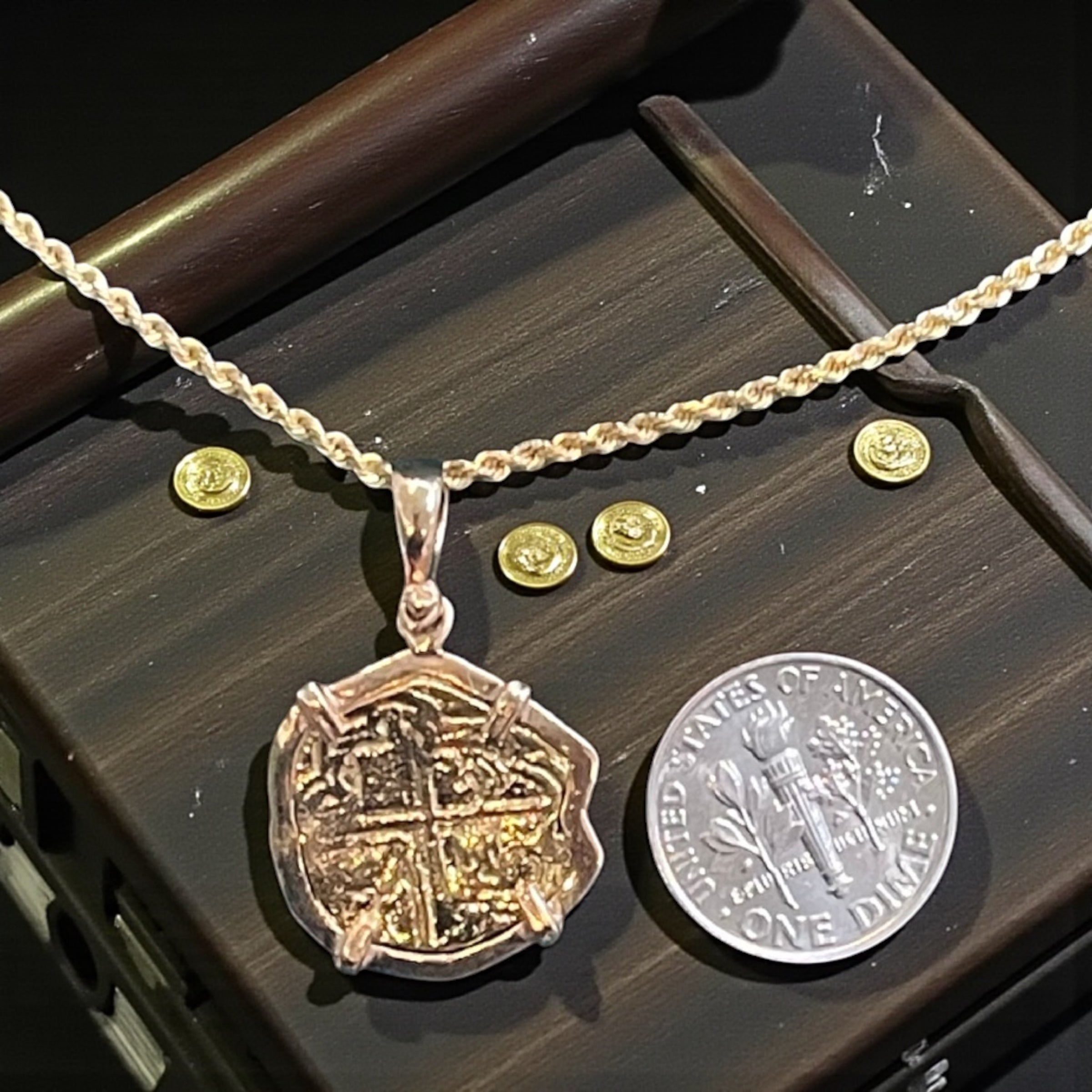 ATOCHA SHIPWRECK GOLD COIN PENDANT HANDMADE WITH 14k SOLID GOLD