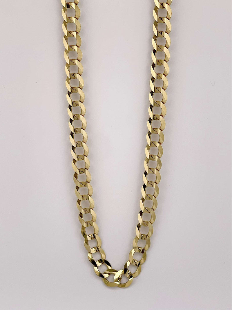 14K SOLID REAL GOLD CURVE LINK CHAIN 8MM