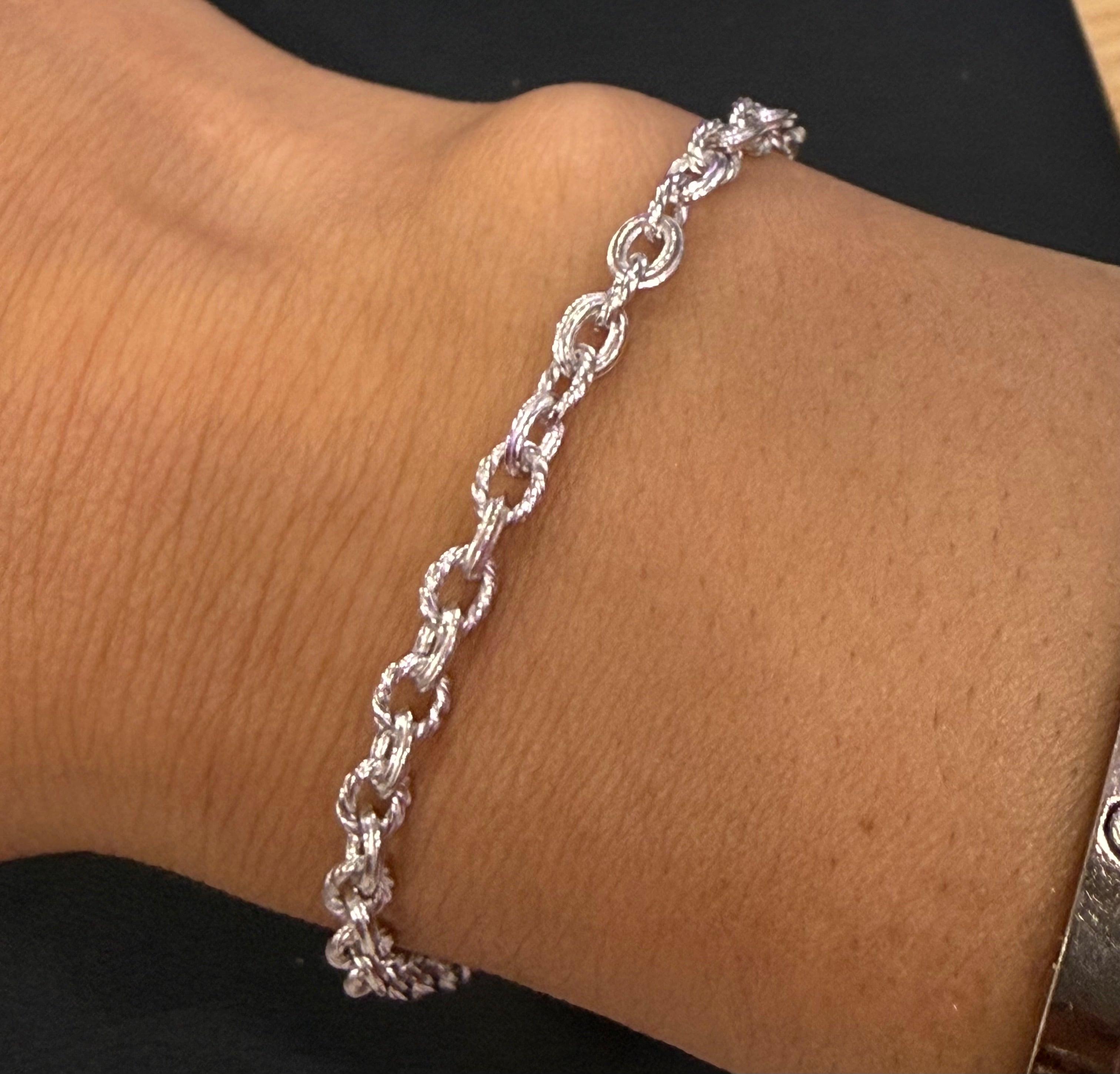 Handmade 925 sterling silver money chain 3.8mm bracelet