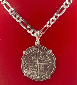 NUESTRA SENORA DE ATOCHA LARGE SILVER COIN PENDANT