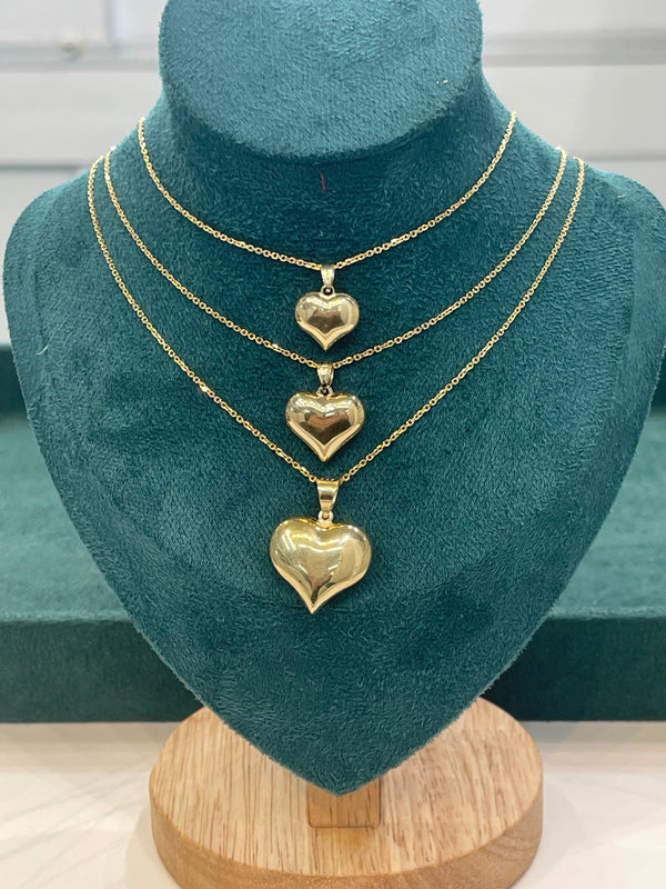 BEAUTIFUL HEART PENDANT IN 14k GOLD WITH 14K GOLD CHAIN