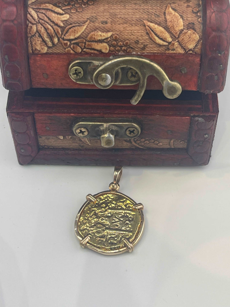 ATOCHA SHIPWRECK GOLD COIN PENDANT HANDMADE WITH 14k SOLID GOLD