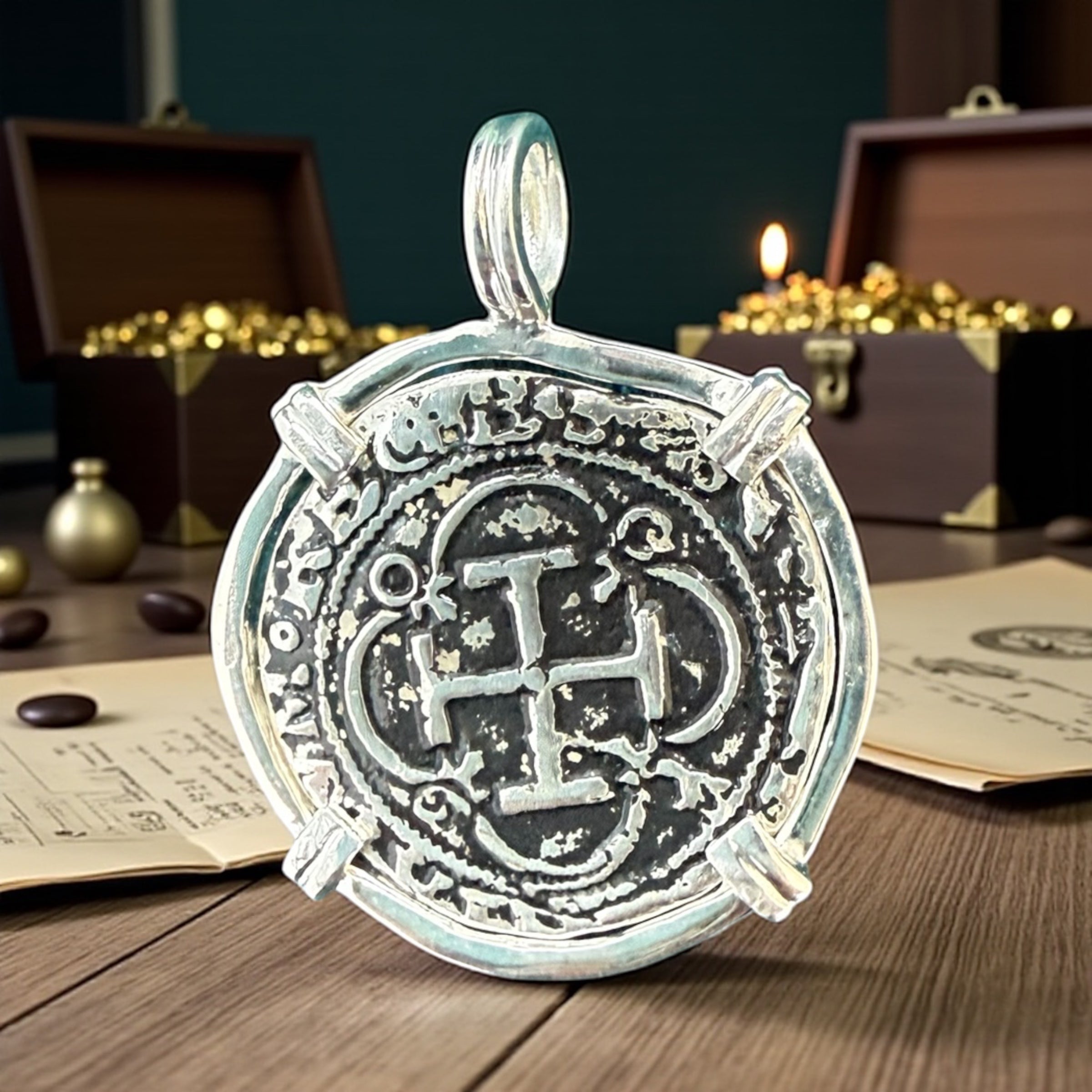 ATOCHA SOLID SILVER COIN PENDANT