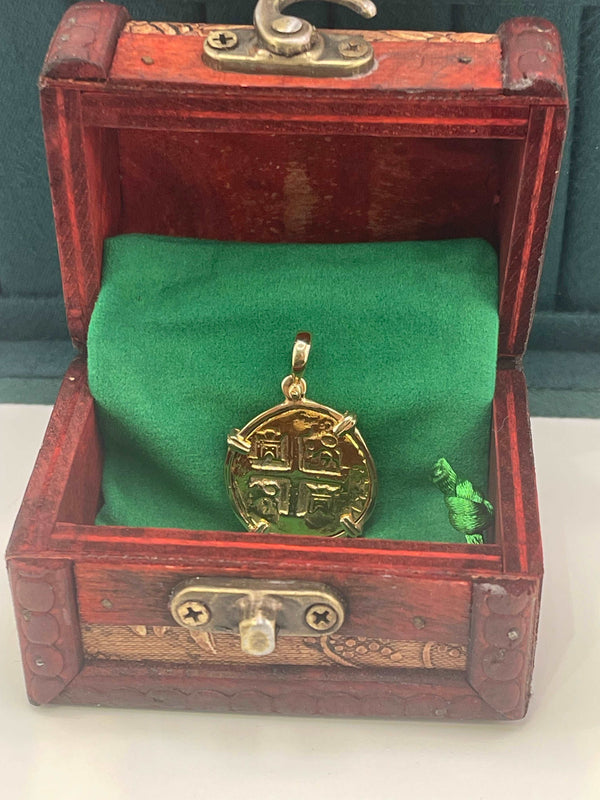 ATOCHA SHIPWRECK GOLD COIN PENDANT HANDMADE WITH 14k SOLID GOLD