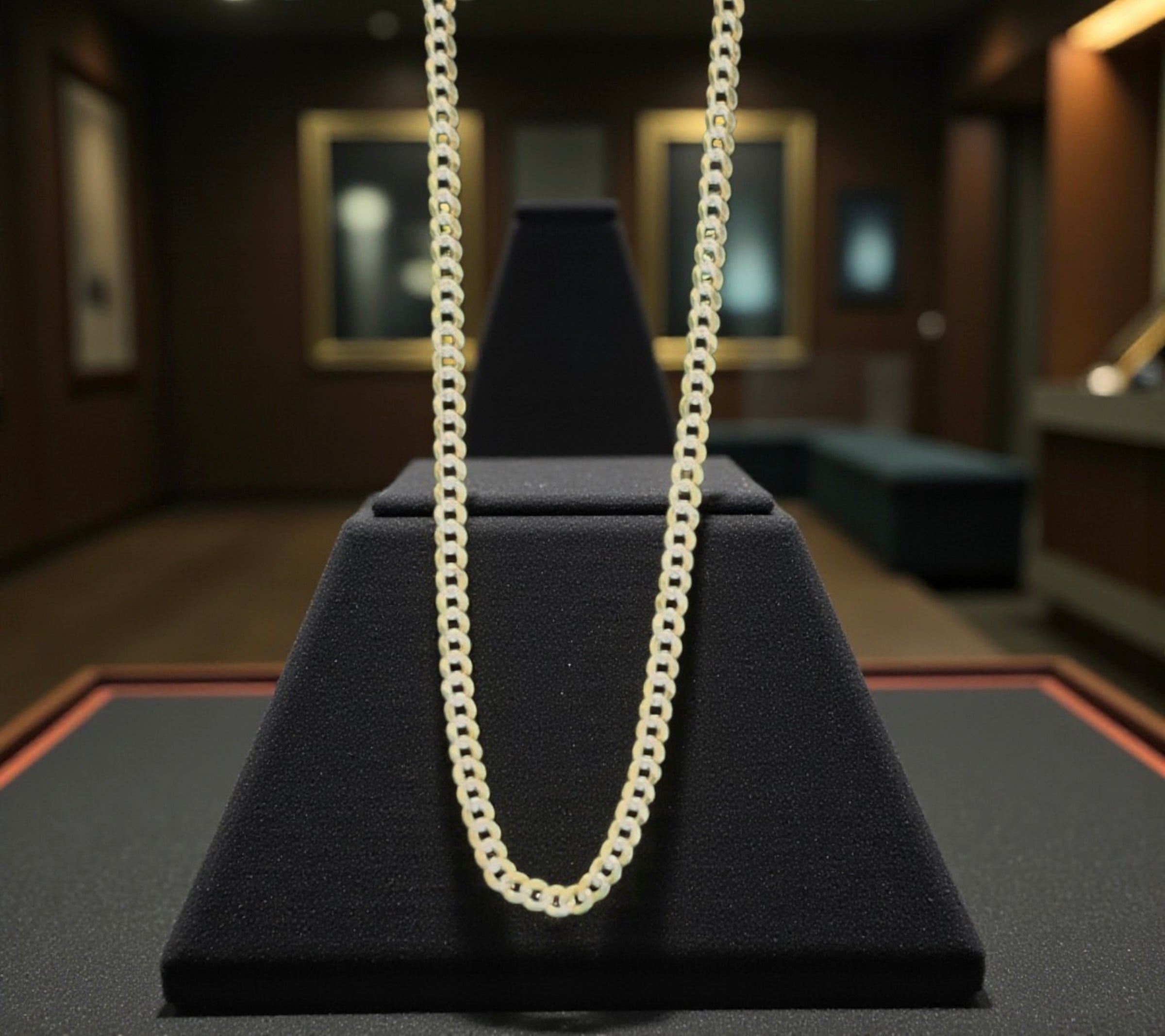 14k Real Gold Curve Link chain