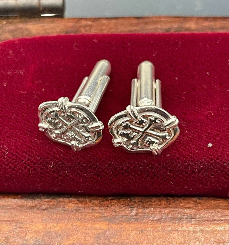 Atocha shipwreck coin Cufflinks 925 solid sterling silver made from atocha silver bars