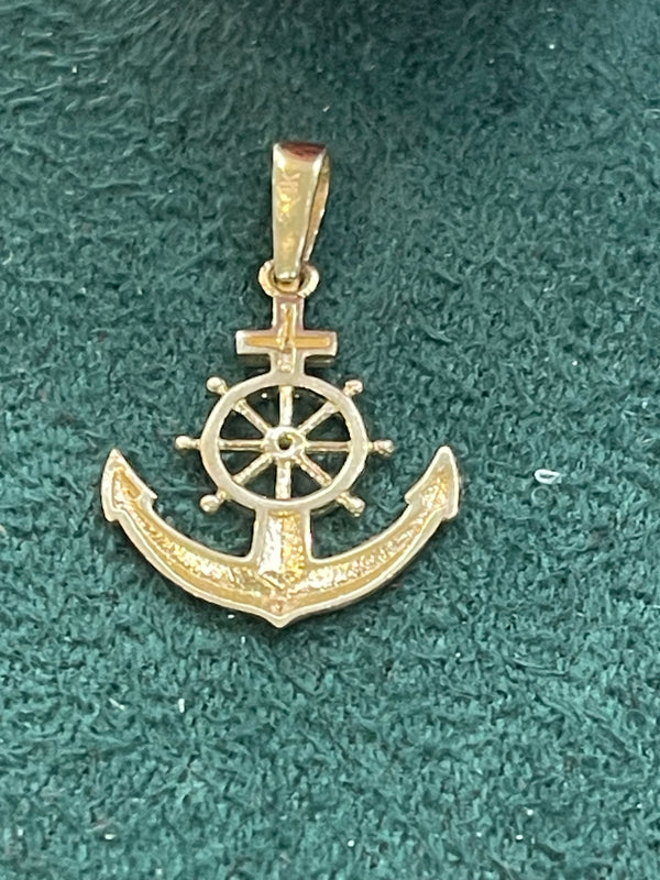 14K REAL GOLD MINI ANCHOR PENDANT