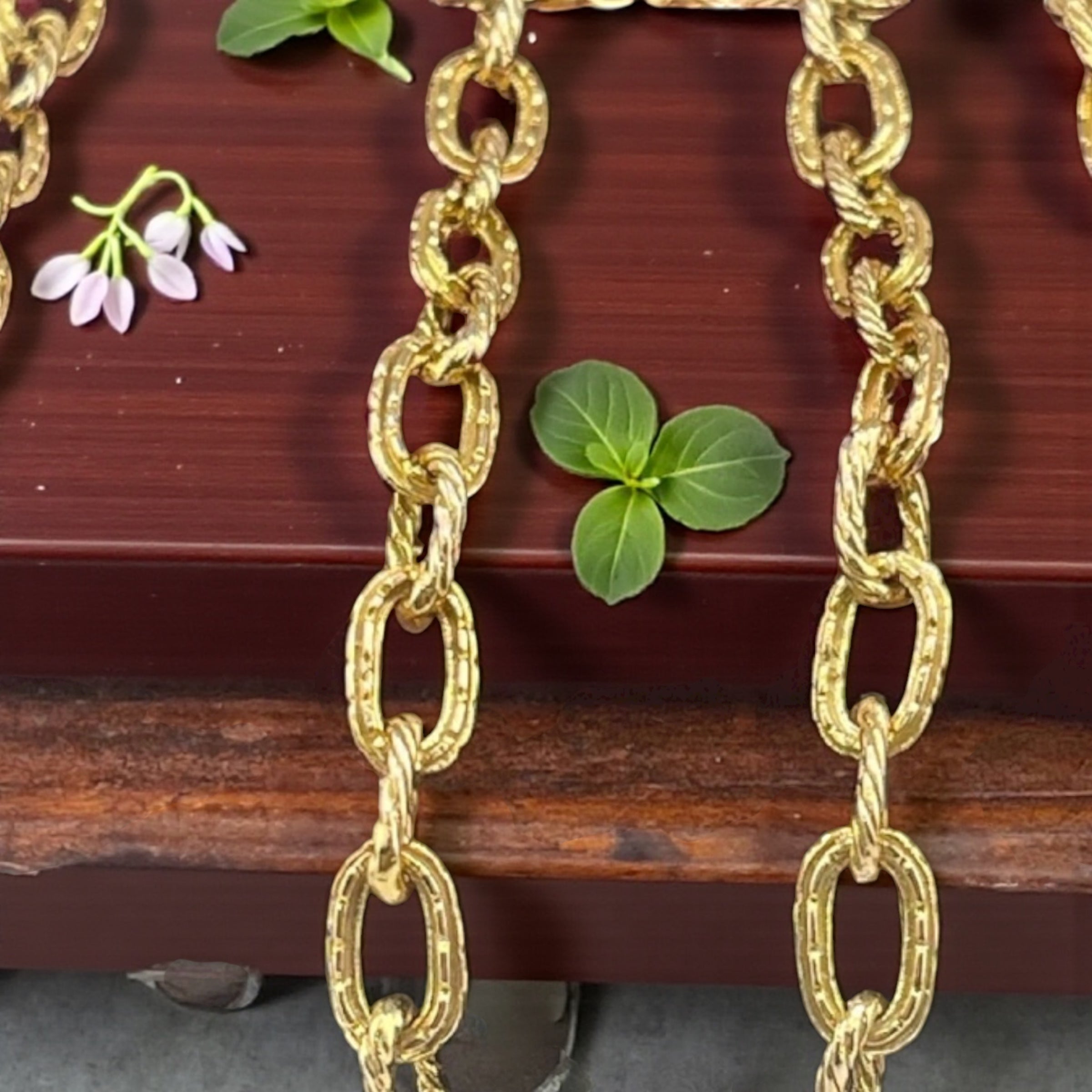 14K SOLID REAL GOLD HANDMADE MONEY CHAIN 5MM