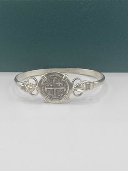 NUESTRA SENORA DE ATOCHA  SOLID SILVER COIN BANGLE