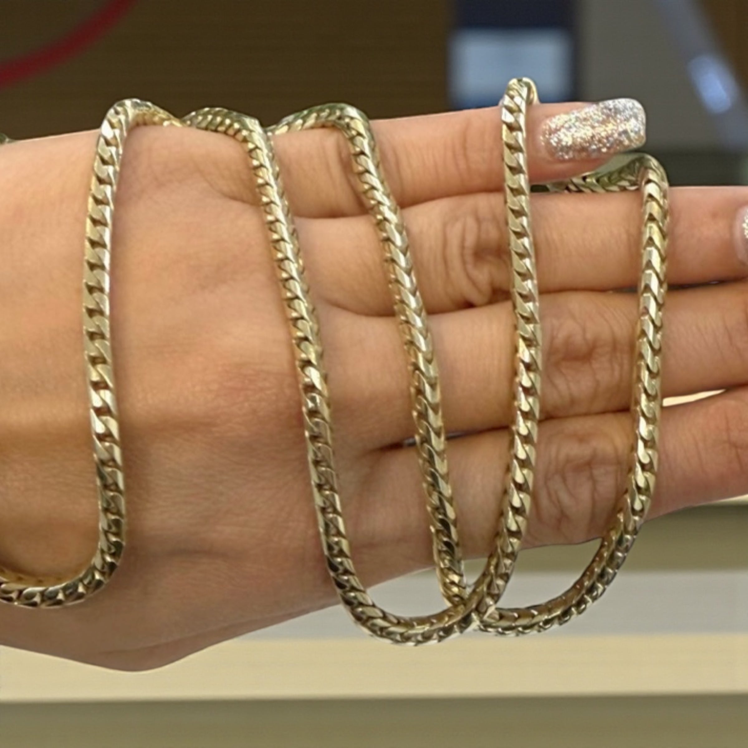 10K HEAVY SOLID REAL GOLD BEAUTIFUL FRANCO CHAIN