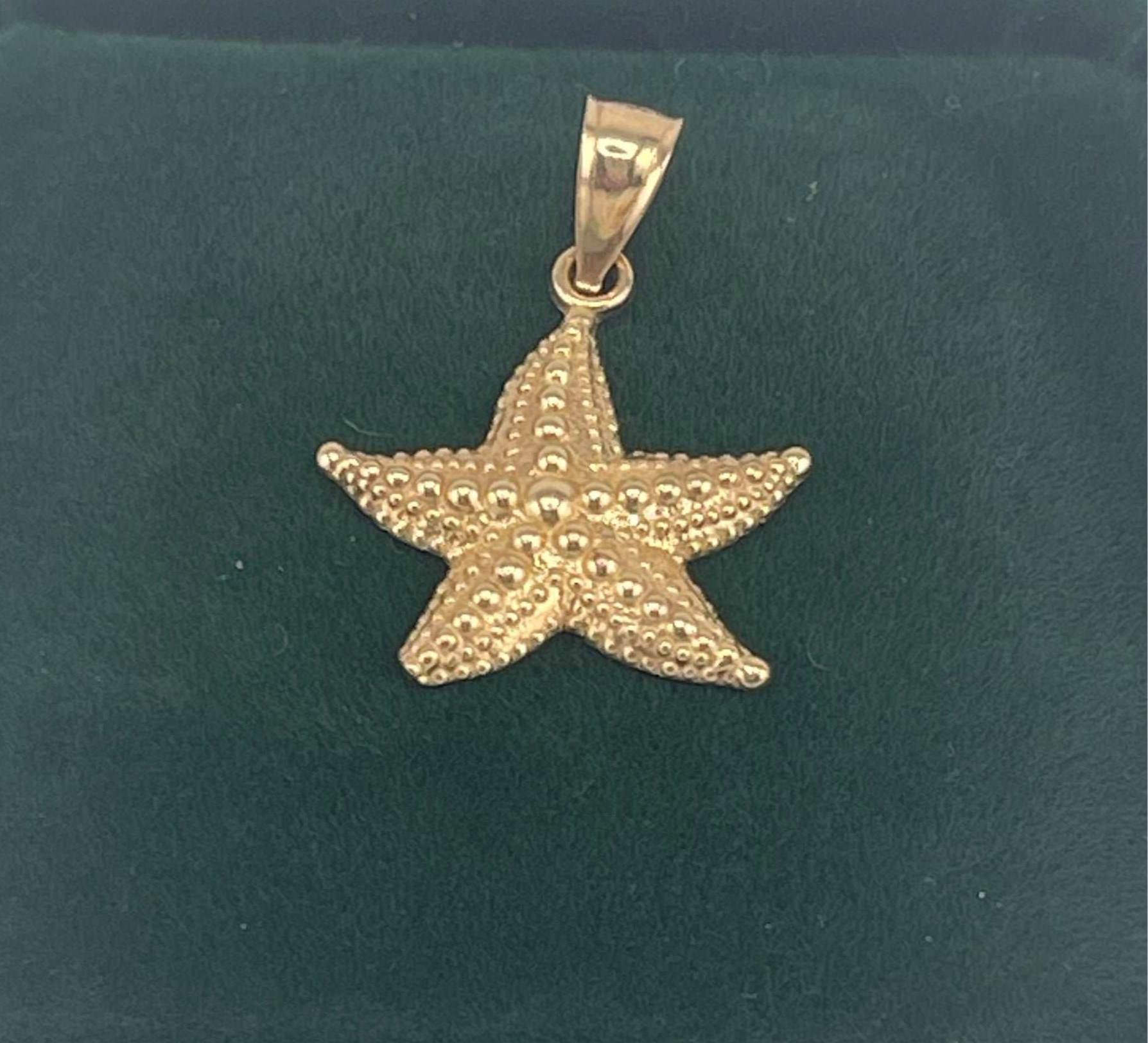 14K REAL GOLD STARFISH PENDANT