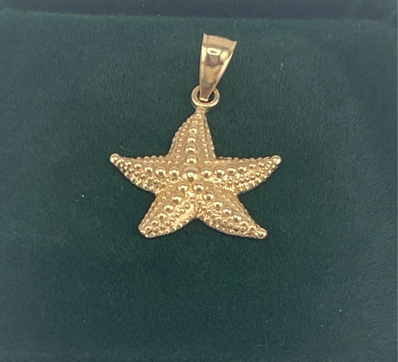 14K REAL GOLD STARFISH PENDANT