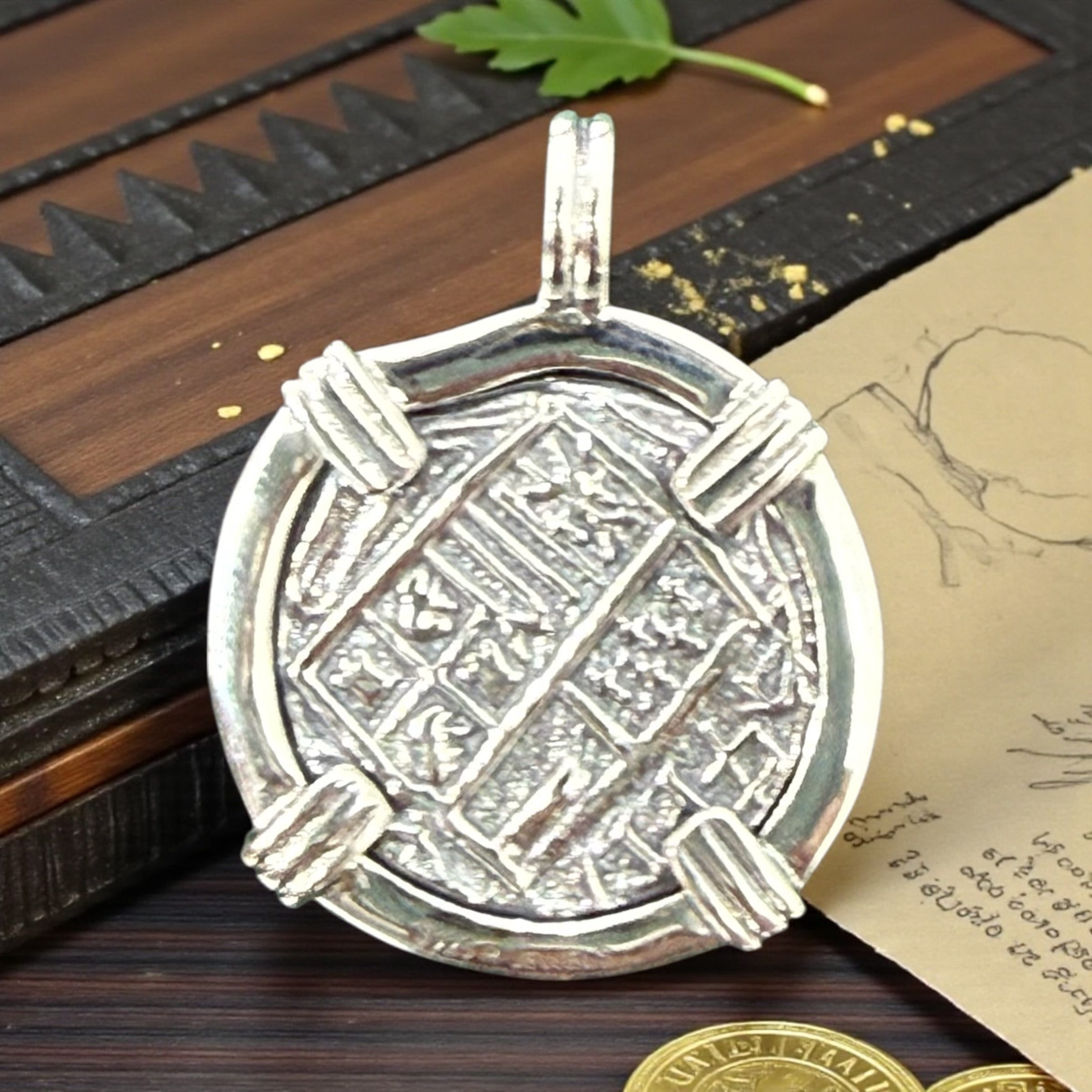 925 sterling silver atocha coin pendant