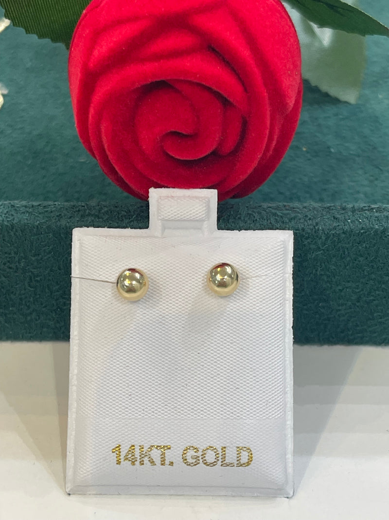 14K REAL GOLD MINI ROUND BALLS EARRINGS