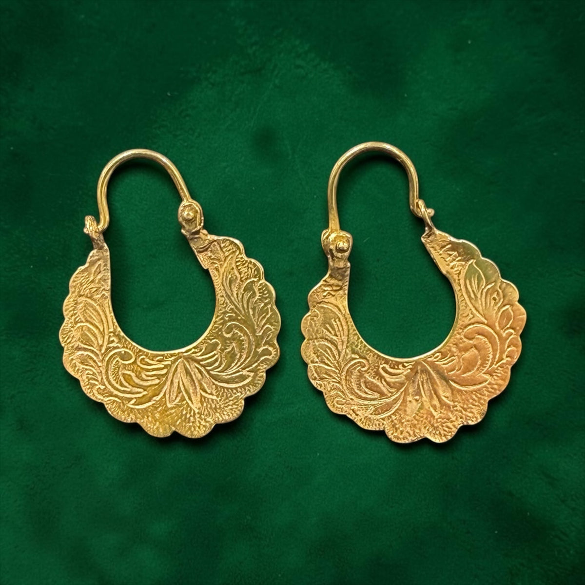 14k real gold handmade small size Cuban hoop earrings