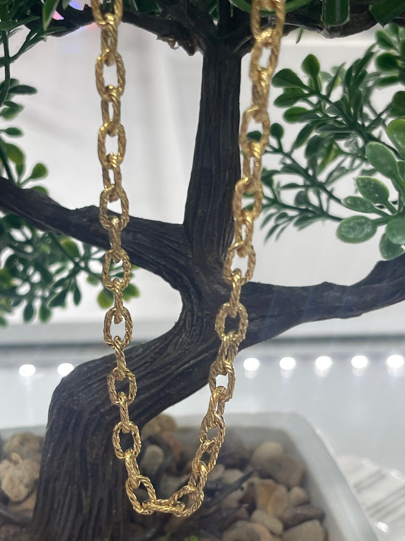 MONEY CHAIN 14K SOLID REAL GOLD HANDMADE