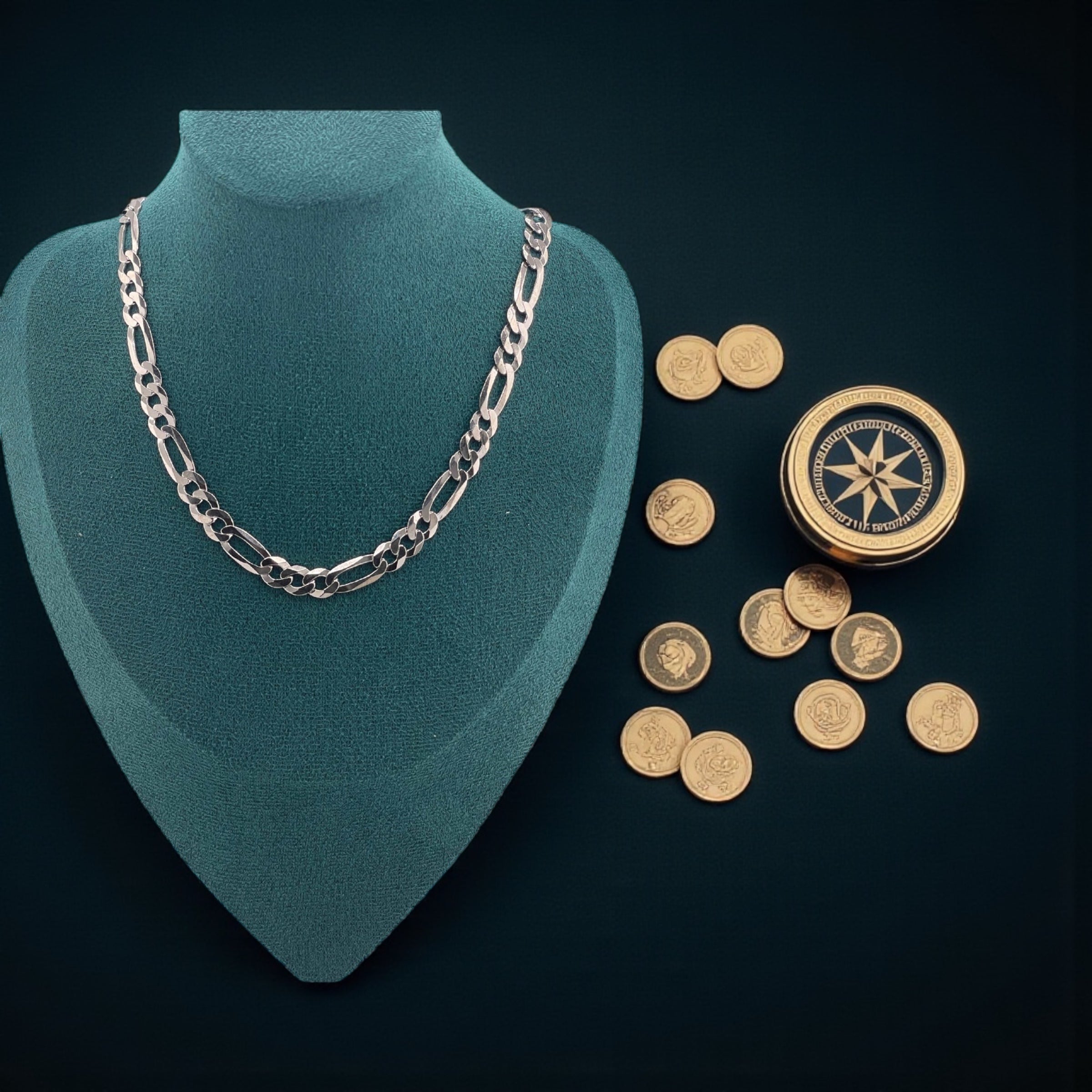 925 ITALIAN SOLID STERLING SILVER FIGARO CHAIN 6MM