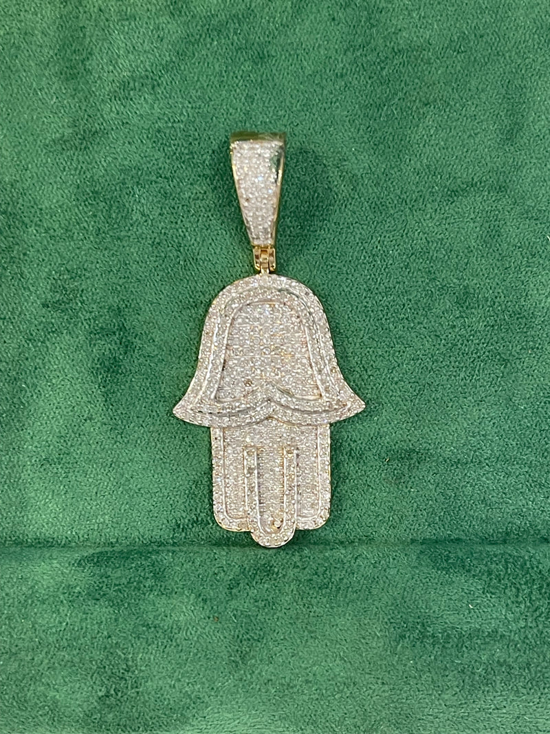 10K REAL GOLD 0.70 CTW REAL DAIMOND HAMSA 🪬 PENDANT