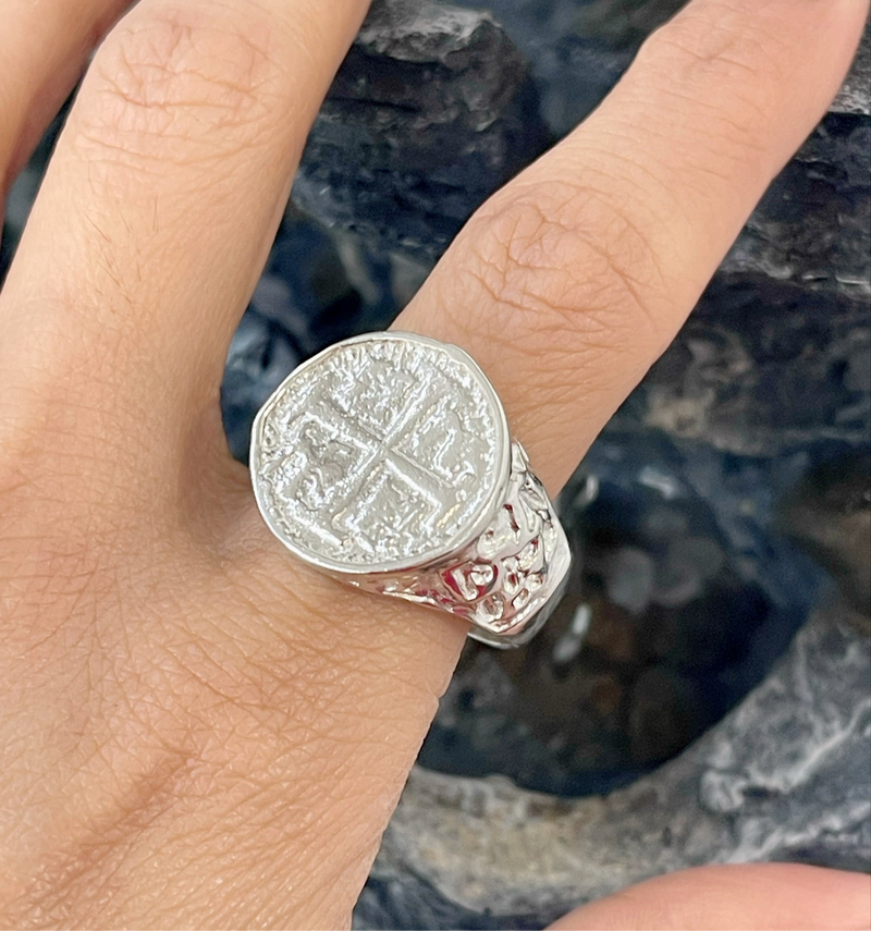 ATOCHA SILVER COIN RING