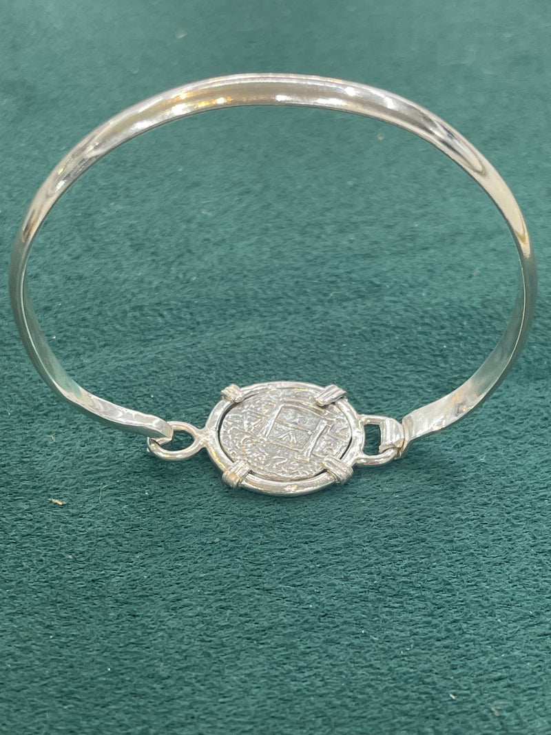 NUESTRA SENORA DE ATOCHA  SOLID SILVER COIN BANGLE