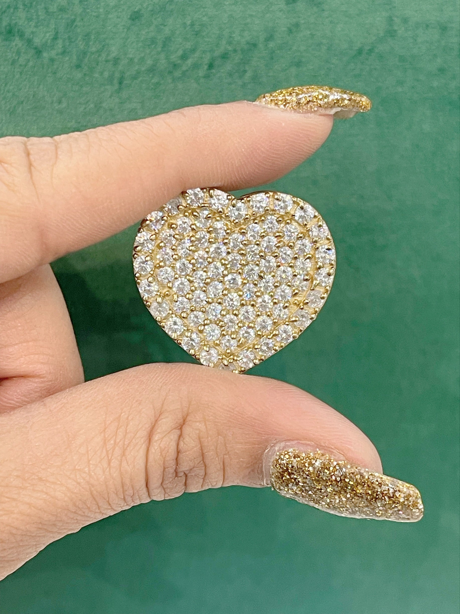10K REAL GOLD CRYSTAL HEART PENDANT 💝