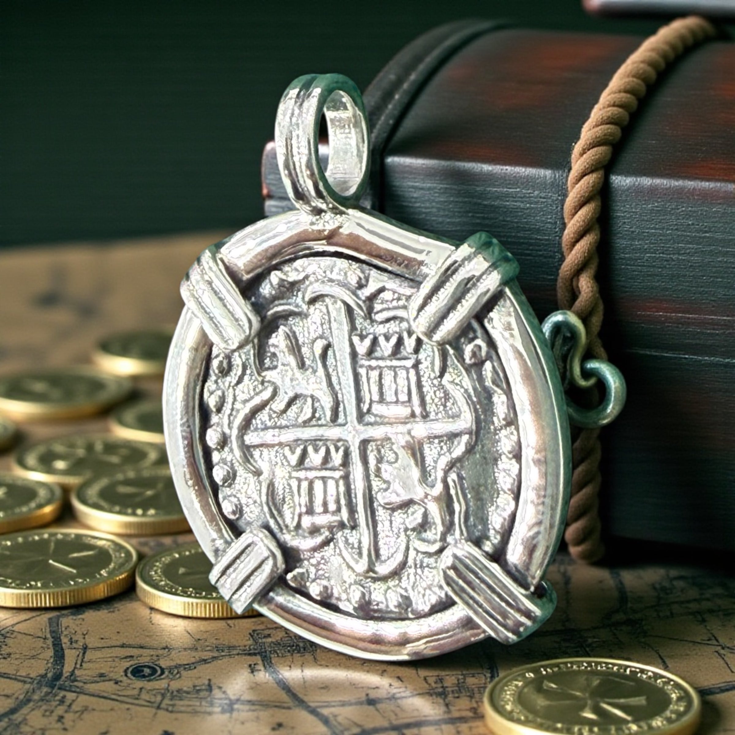 925 sterling silver atocha coin pendant