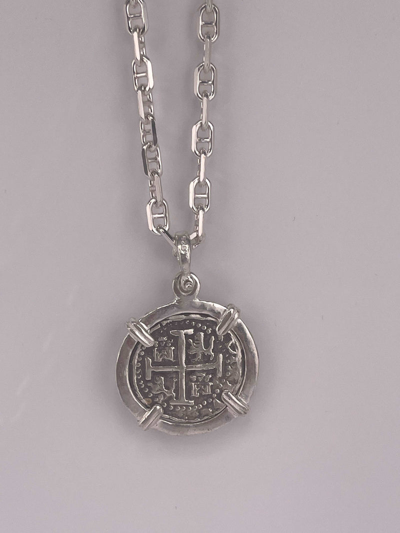 NUESTRA SENORA DE ATOCHA SOLID SILVER COIN PENDANT