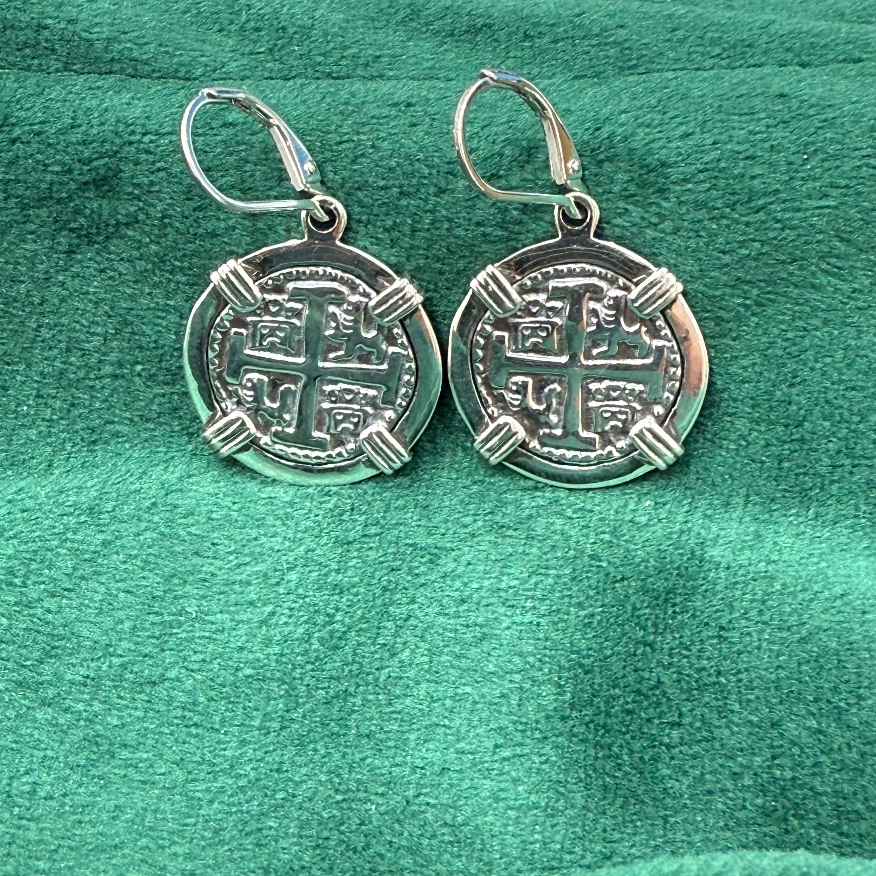 ATOCHA SILVER MINI COIN EARRINGS DIME SIZE