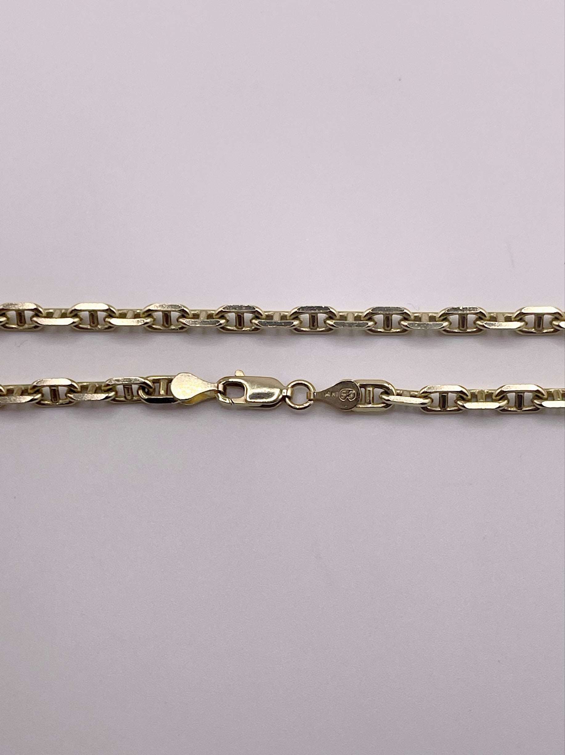 14K SOLID REAL GOLD  BEAUTIFUL  ANCHOR CHAIN 3MM
