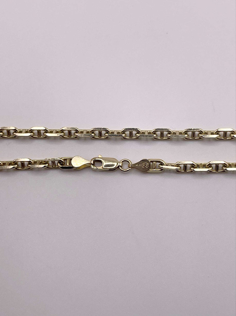 14K SOLID REAL GOLD  BEAUTIFUL  ANCHOR CHAIN 3MM