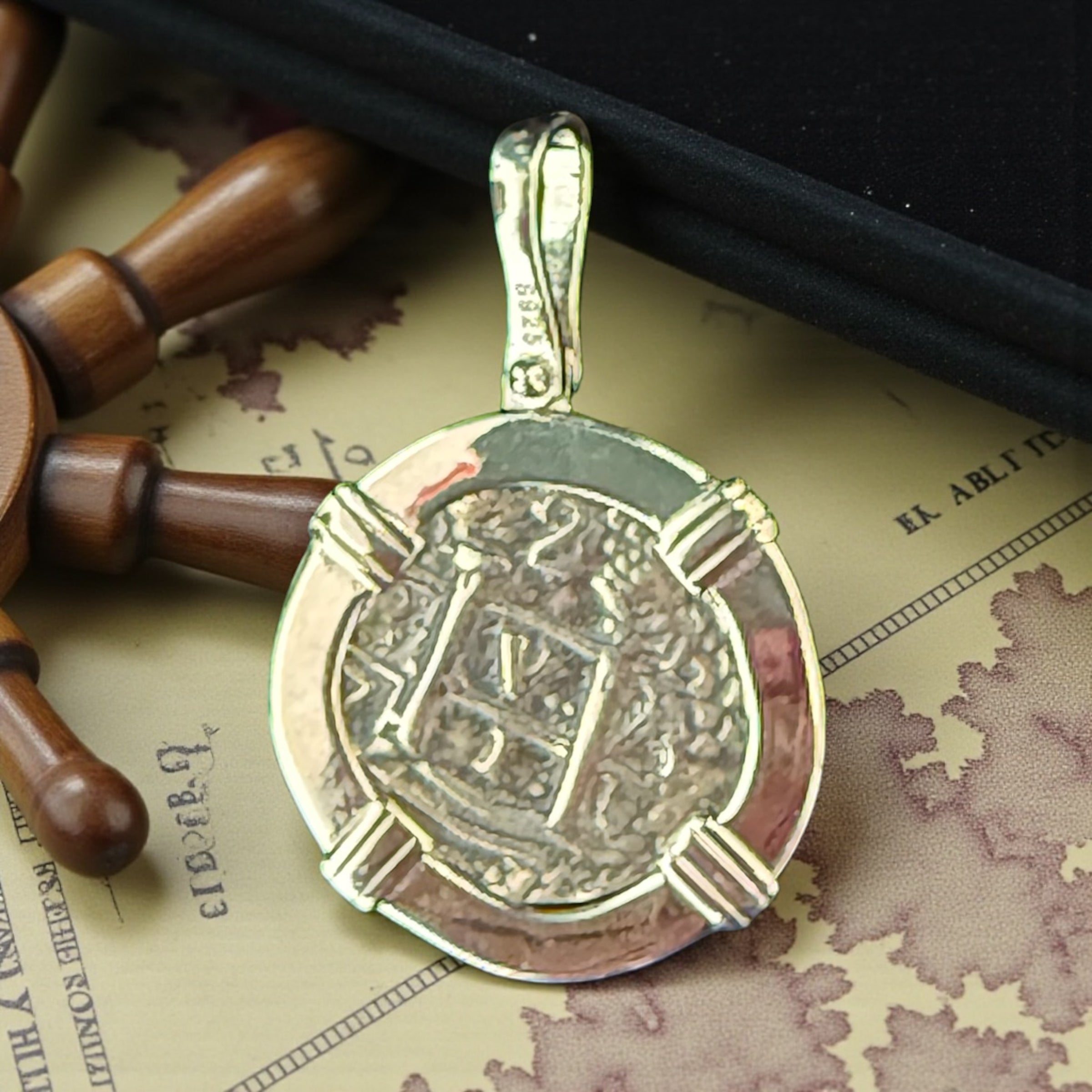 Atocha Shipwreck solid silver coin pendant 22mm