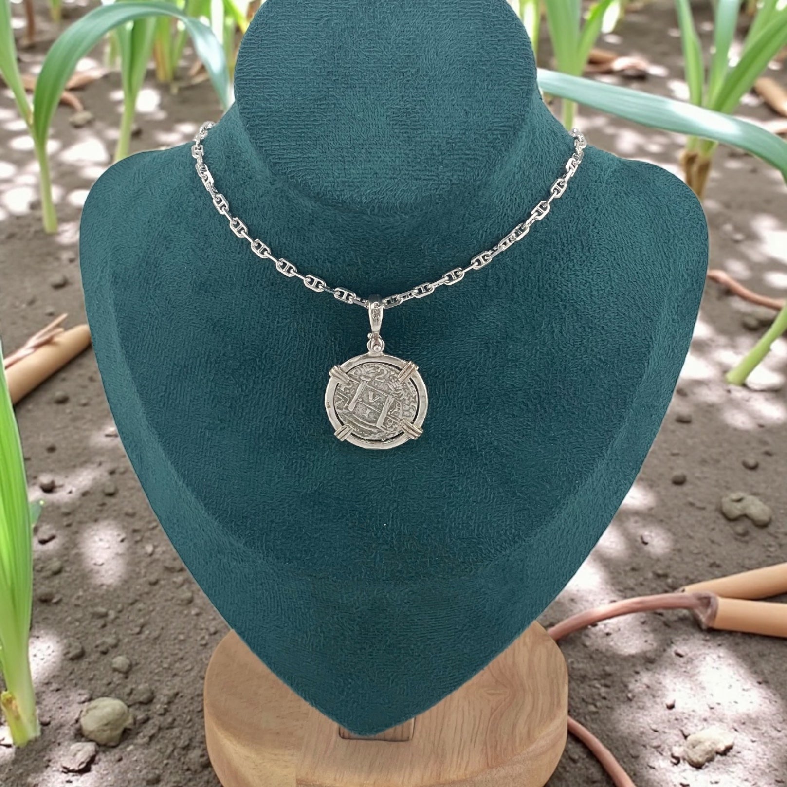 NUESTRA SENORA DE ATOCHA SOLID SILVER COIN PENDANT