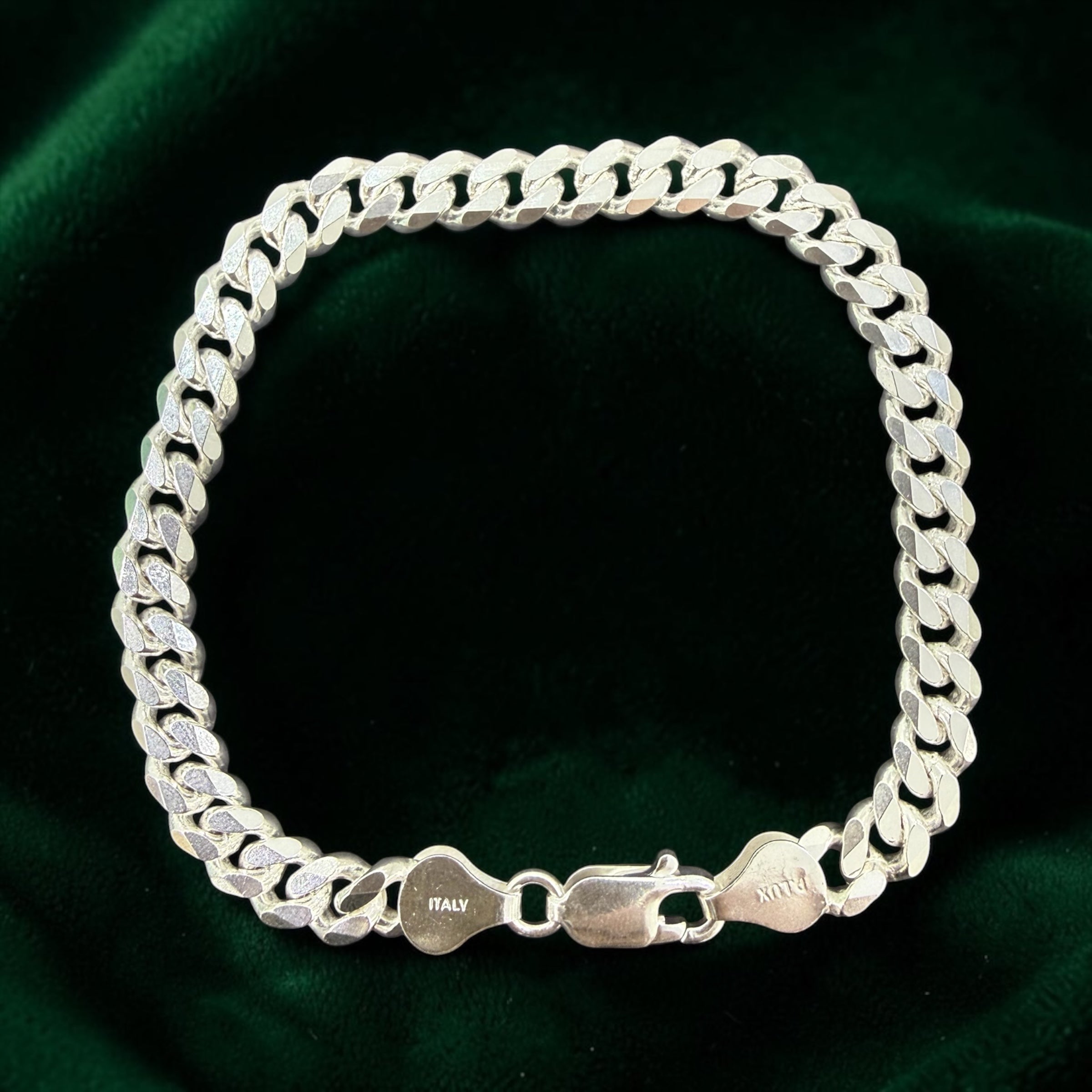 925 solid sterling silver bracelet 6mm