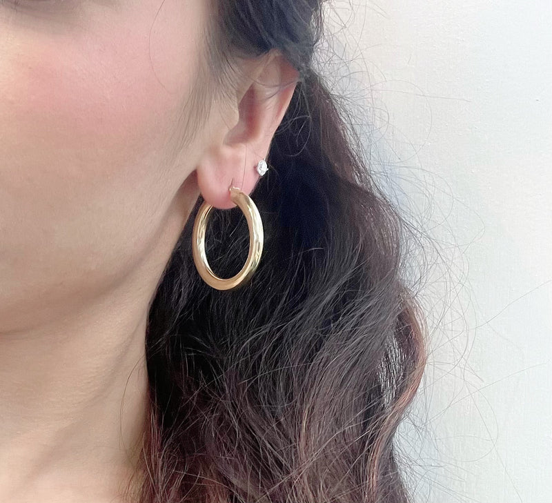 14K REAL GOLD HOOP EARRINGS