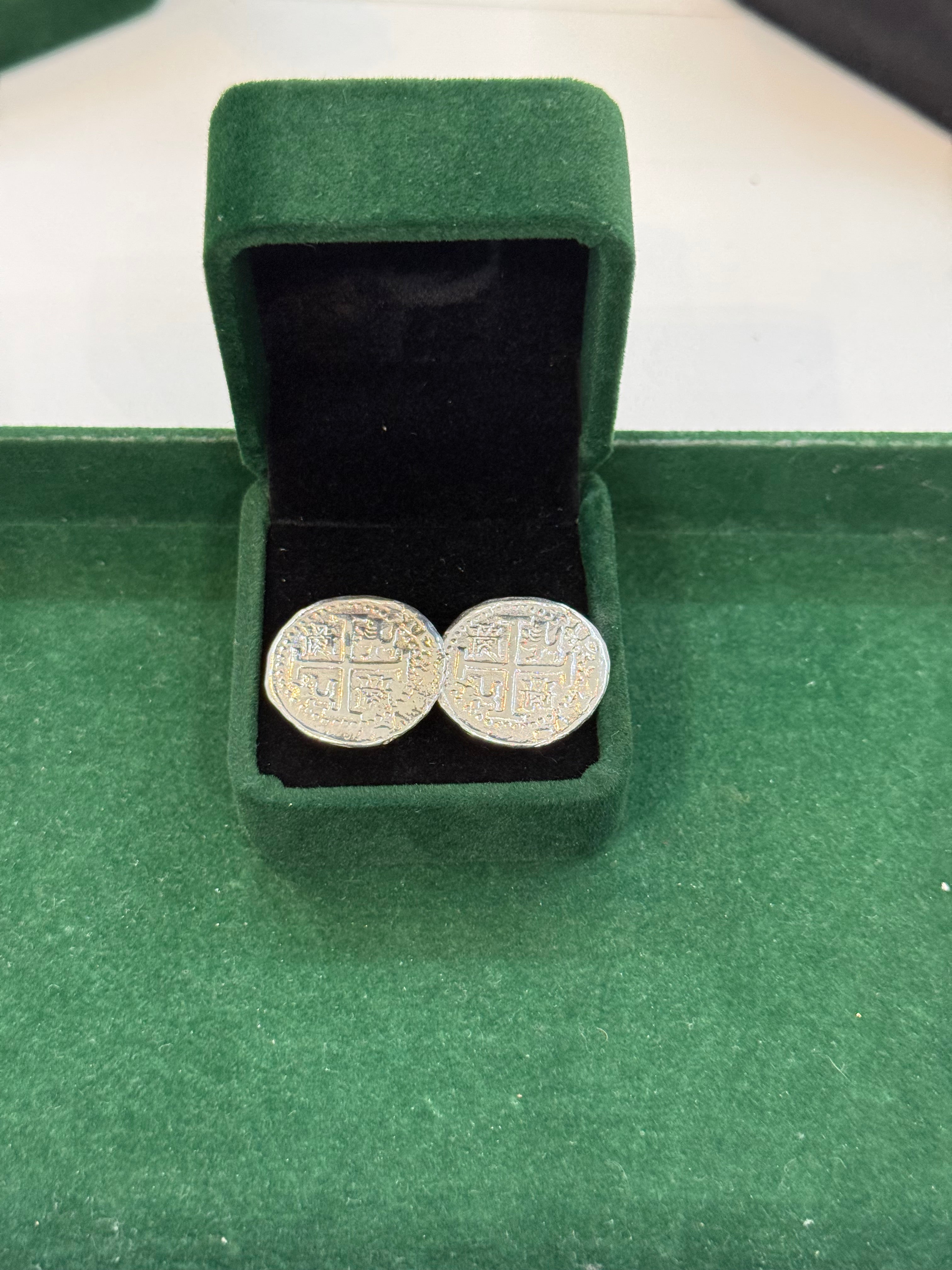 ATOCHA SILVER COCKTAIL COIN EARRINGS 23MM