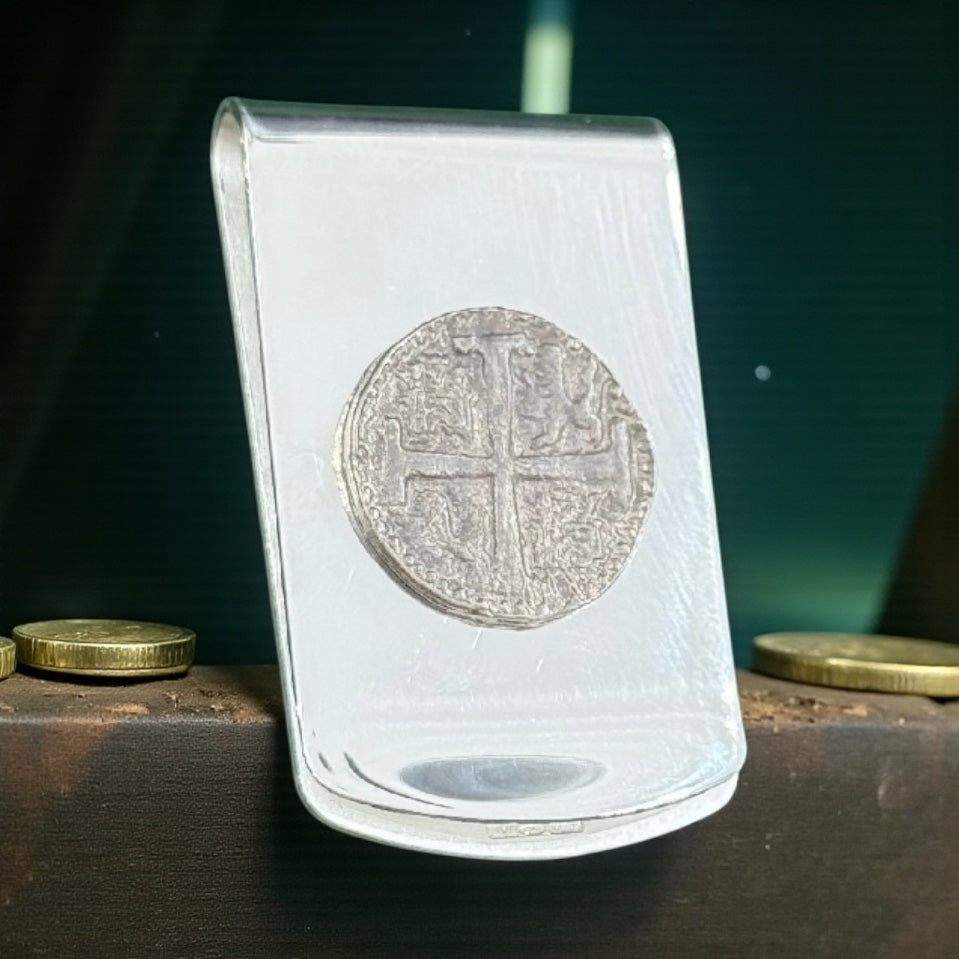 Atocha coin money clip in 925 solid sterling silver