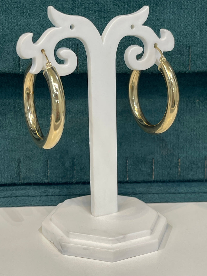 14K REAL GOLD HOOP EARRINGS