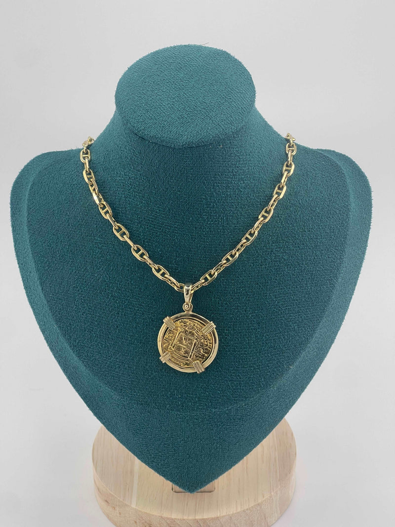 ATOCHA SHIPWRECK GOLD COIN PENDANT HANDMADE WITH 14k SOLID GOLD