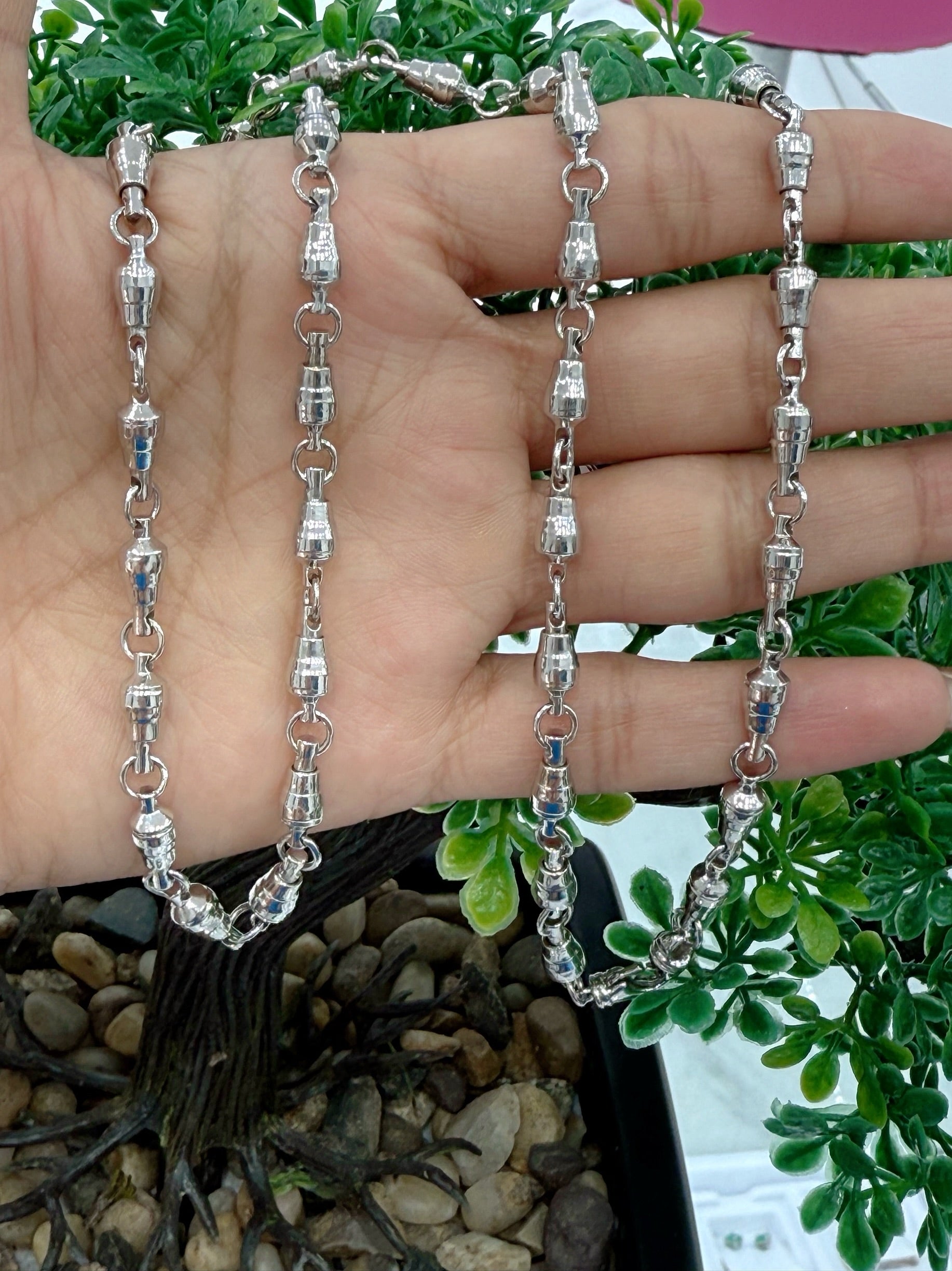 925 ITALIAN SOLID STERLING SILVER SWIVEL CHAIN 4MM