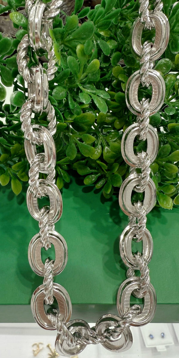 925 ITALIAN SOLID HEAVY STERLING SILVER HANDMADE MONEY CHAIN 15MM