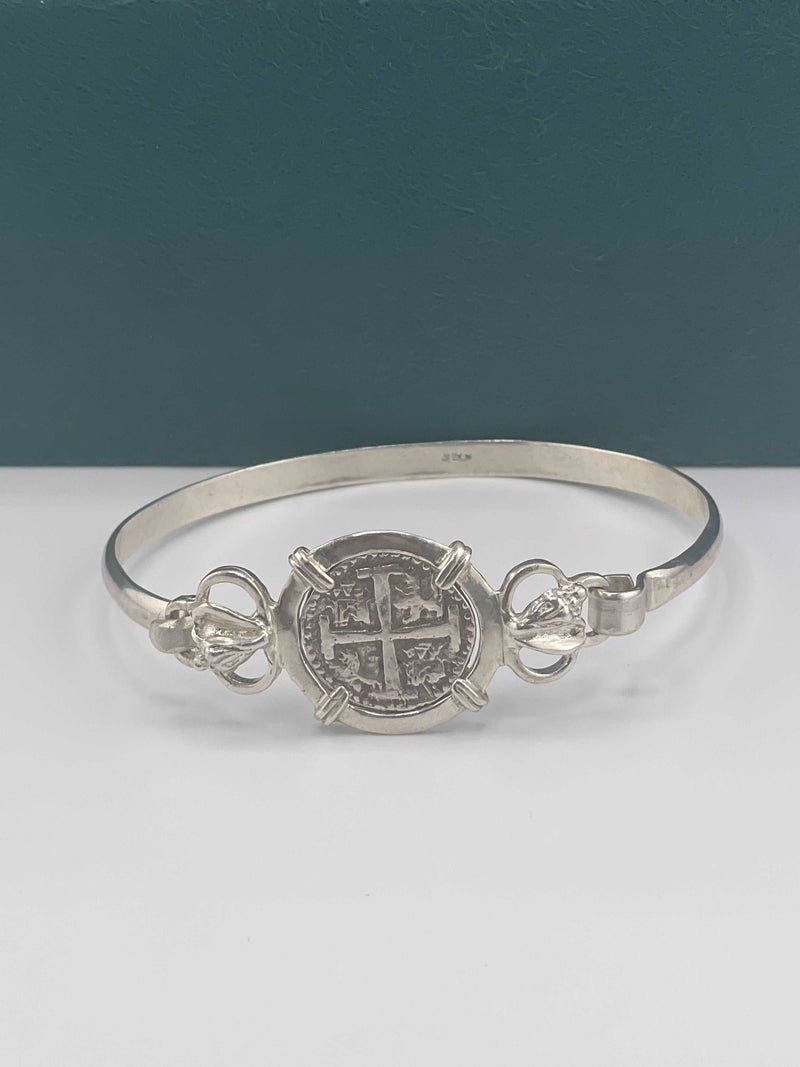 NUESTRA SENORA DE ATOCHA  SOLID SILVER COIN BANGLE